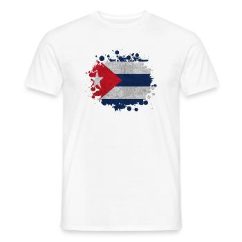 Kuba Klecks / Geschenk Havanna Flagge Karibik - Männer T-Shirt - Weiß - Vorne - AI Model Male 178 dark (178cm)