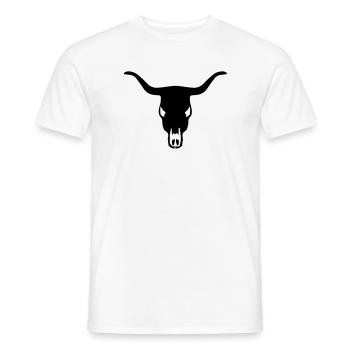 Bull's Skull - Men's T-Shirt - white - Front - AI Model Male 178 dark (178cm)