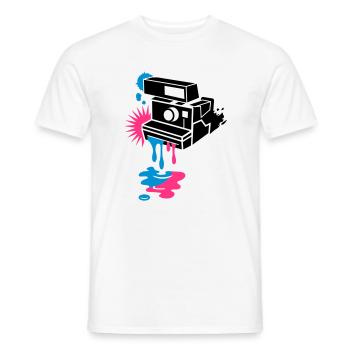 Sofortbildkamera - Farbe tropft raus - - Männer T-Shirt - Weiß - Vorne - AI Model Male 178 dark (178cm)
