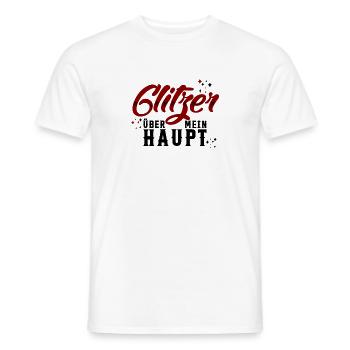 Glitzer über mein Haupt (Rot/Schwarz) - Männer T-Shirt - Weiß - Vorne - AI Model Male 178 dark (178cm)