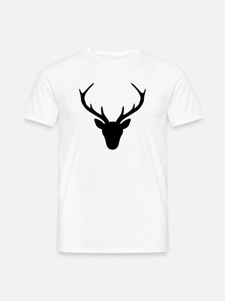 Deer antler silhouette hunting hunter gift - Men's T-Shirt - white