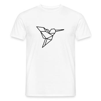 Bird origami - Men's T-Shirt - white - Front - AI Model Male 178 dark (178cm)