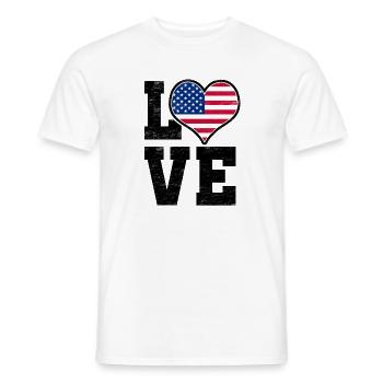Love USA - Men's T-Shirt - white - Front - AI Model Male 178 dark (178cm)