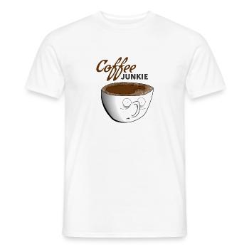 Café Junkie - T-shirt homme - blanc - Devant - AI Model Male 178 dark (178cm)