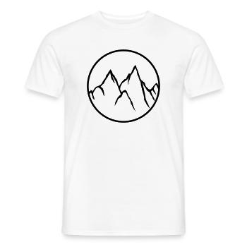 kreis rund bergsteiger klettern berge hoch sport h - Männer T-Shirt - Weiß - Vorne - AI Model Male 178 dark (178cm)