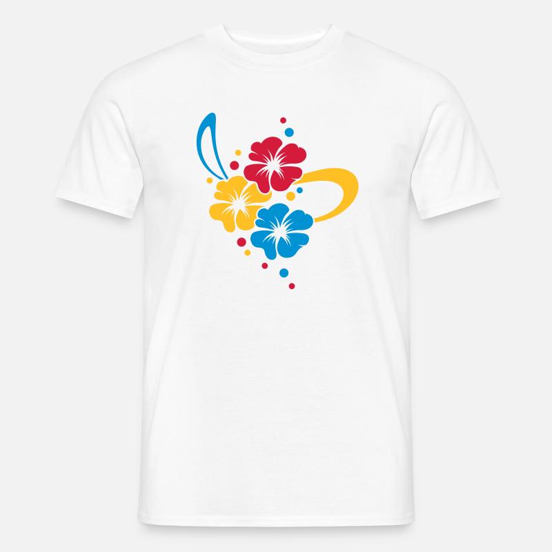Blumenbouquet mit Schleife - Männer T-Shirt - Weiß