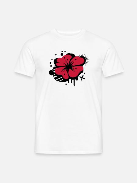 Klatschmohn als Graffiti - Männer T-Shirt - Weiß