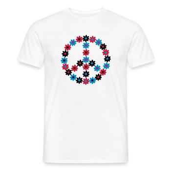 Blumen Friedenszeichen - Männer T-Shirt - Weiß - Vorne - AI Model Male 178 dark (178cm)