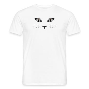 Katze Kätzchen Miau Hauskatze Katzenauge Katzendam - Männer T-Shirt - Weiß - Vorne - AI Model Male 178 dark (178cm)