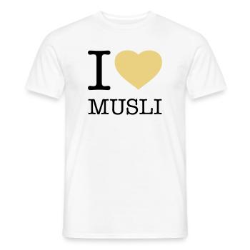 I LOVE MUSLI Müsli - Männer T-Shirt - Weiß - Vorne - AI Model Male 178 dark (178cm)