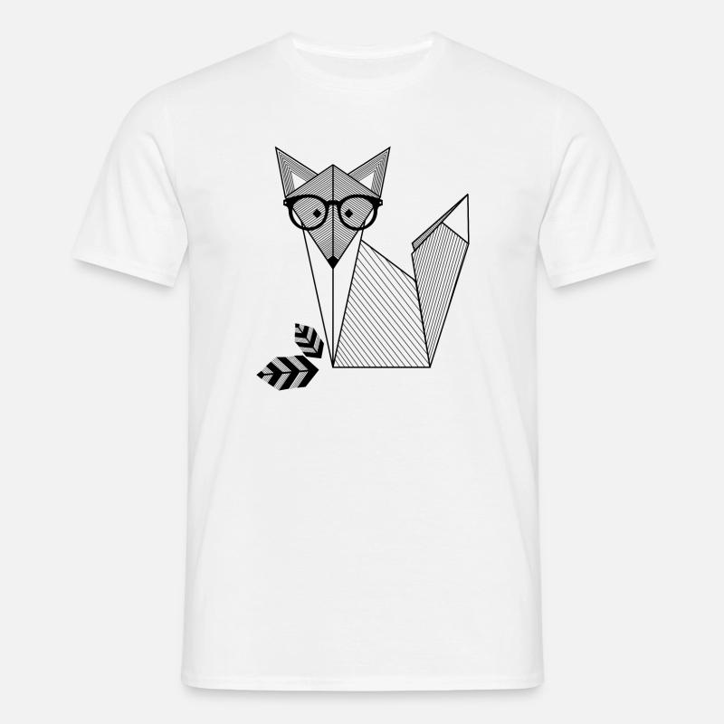 Fuchs mit Brille - Männer T-Shirt - Weiß