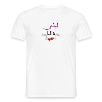 Prénom Lila - T-shirt homme - blanc - Devant - AI Model Male 178 dark (178cm)