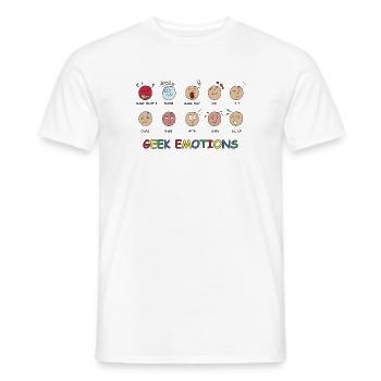 GEEK EMOTIONS - BLACK Text - Men's T-Shirt - white - Front - AI Model Male 178 dark (178cm)
