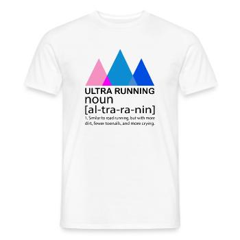 Ultra Running Running Shirt & Gift - Men's T-Shirt - white - Front - AI Model Male 178 dark (178cm)