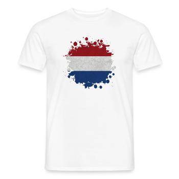Paesi Bassi becks macchia / bandiera regalo Olanda - T-shirt uomo - bianco - Fronte - AI Model Male 178 dark (178cm)