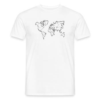 World Map – Hand Drawn Travel Sketch - Men's T-Shirt - white - Front - AI Model Male 178 dark (178cm)
