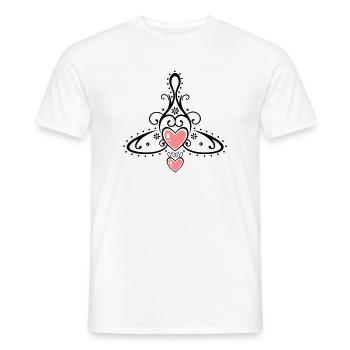 Celtic symbol, mother with two children. - Men's T-Shirt - white - Front - AI Model Male 178 dark (178cm)