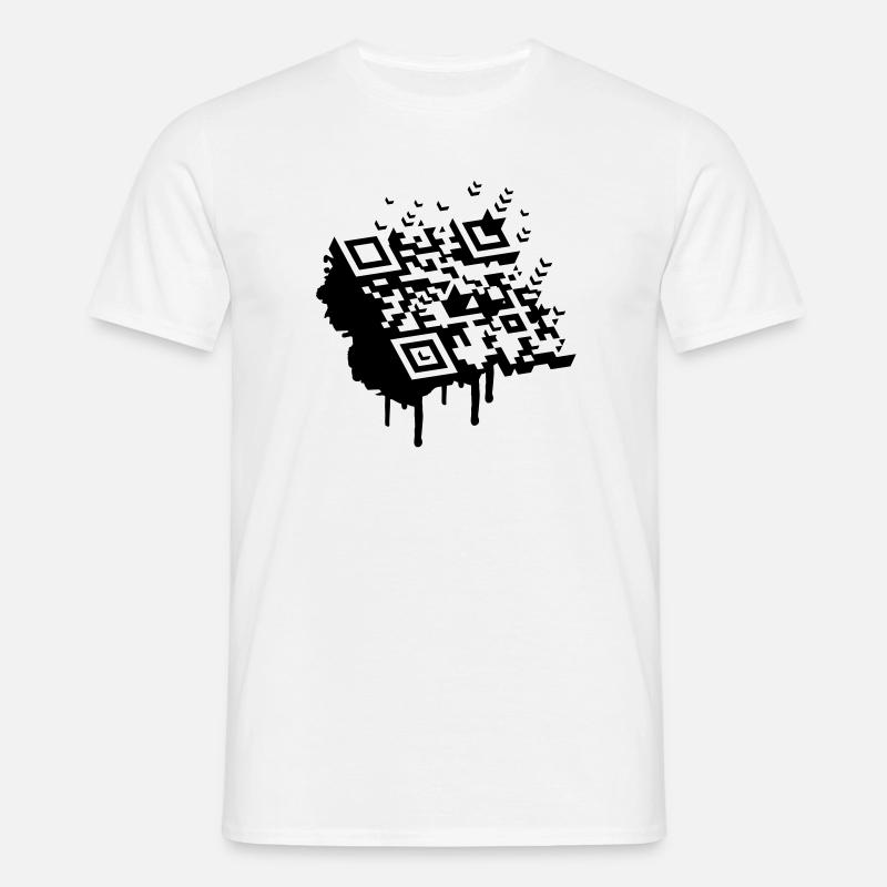 3D Barcode als Graffiti - Männer T-Shirt - Weiß