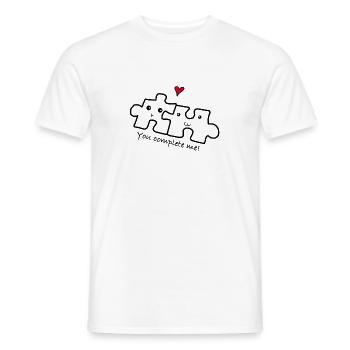 Love relationship couple - Men's T-Shirt - white - Front - AI Model Male 178 dark (178cm)