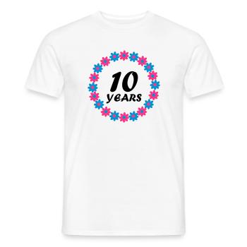 10 ans - T-shirt homme - blanc - Devant - AI Model Male 178 dark (178cm)