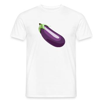 Aubergine - Männer T-Shirt - Weiß - Vorne - AI Model Male 178 dark (178cm)