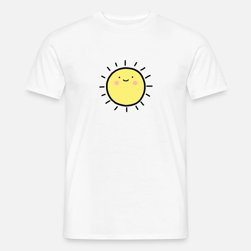 Sonne Smiley Glücklich - Männer T-Shirt - Weiß