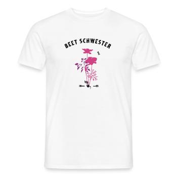 beet sister humor gardening flowers plants organic - Men's T-Shirt - white - Front - AI Model Male 178 dark (178cm)