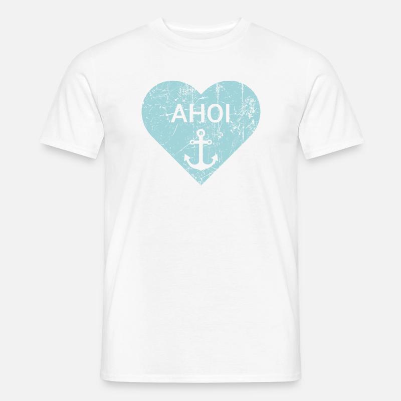 Maritimes Herz - Männer T-Shirt - Weiß