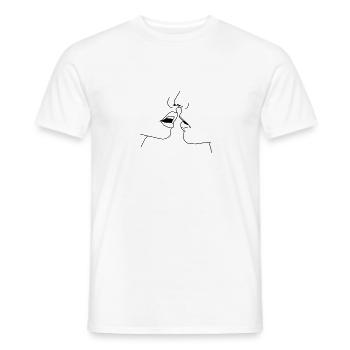 Kuss küssen Liebe Lust - Männer T-Shirt - Weiß - Vorne - AI Model Male 178 dark (178cm)