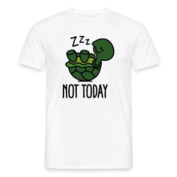 Not today - cute - sleeping - lazy - turtle - baby - Men's T-Shirt - white - Front - AI Model Male 178 dark (178cm)