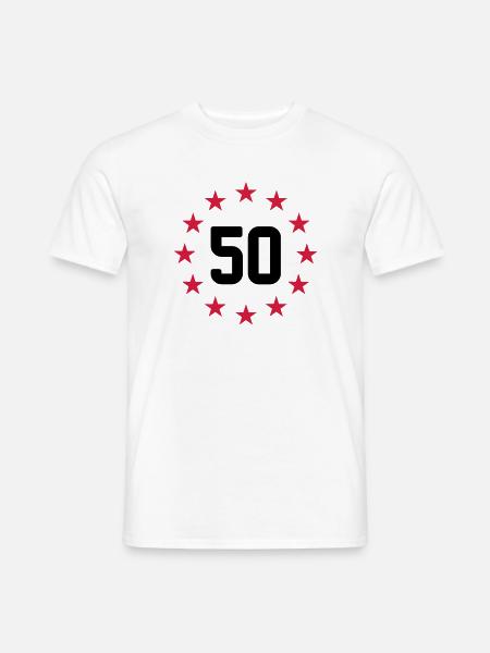 50 ans - T-shirt homme - blanc