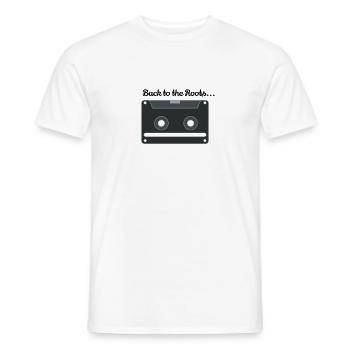 Cassette Face Retro - T-shirt homme - blanc - Devant - AI Model Male 178 dark (178cm)