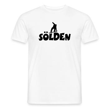 Sölden Snowboarding - Men's T-Shirt - white - Front - AI Model Male 178 dark (178cm)