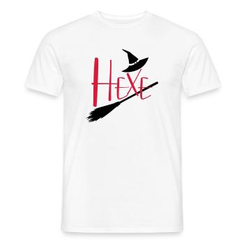 Hexe fliegender Hexenbesen - Männer T-Shirt - Weiß - Vorne - AI Model Male 178 dark (178cm)
