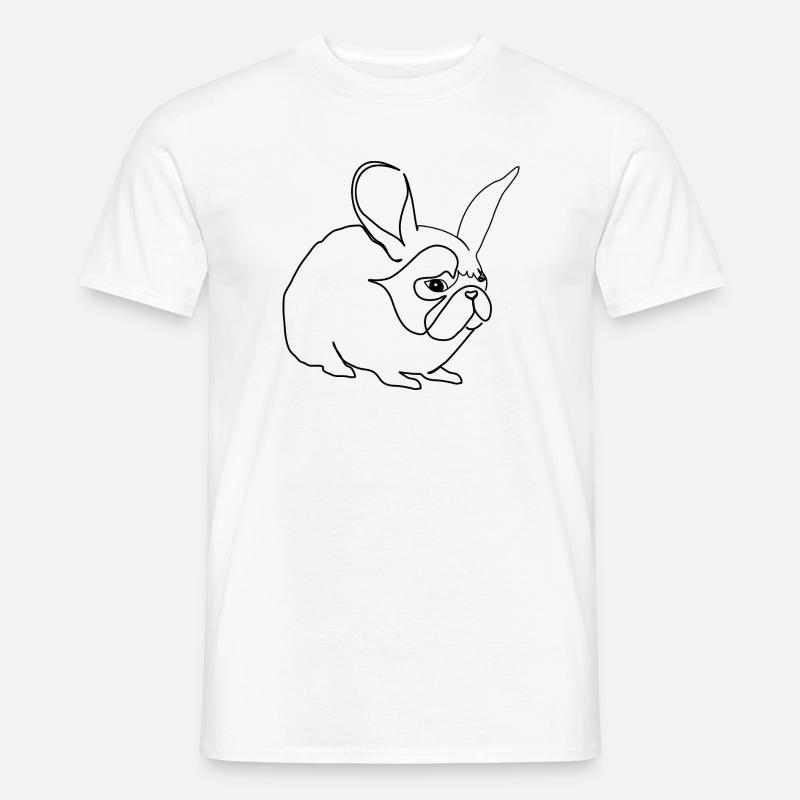 Mops Hase Pug Rabbit - Männer T-Shirt - Weiß