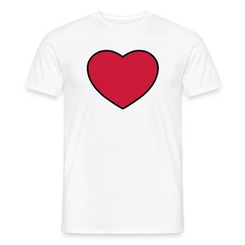 Cœur - T-shirt homme - blanc - Devant - AI Model Male 178 dark (178cm)