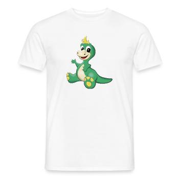 sitzender süßer Dino - Männer T-Shirt - Weiß - Vorne - AI Model Male 178 dark (178cm)