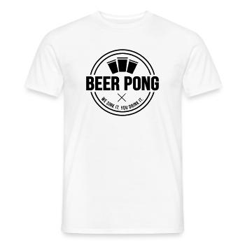 Bière Pong Logo V - T-shirt homme - blanc - Devant - AI Model Male 178 dark (178cm)