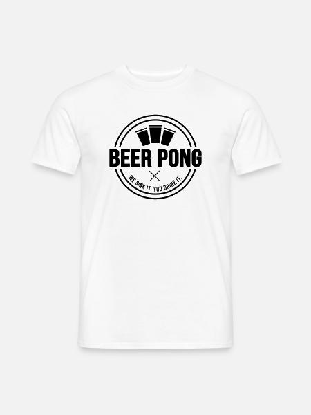 Beer Pong Logo V - Men's T-Shirt - white