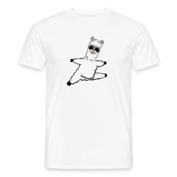 Alpaka Sonnenbrille Tier - Männer T-Shirt - Weiß - Vorne - AI Model Male 178 dark (178cm)