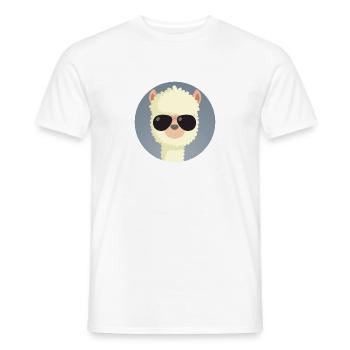 Alpaka Sonnenbrille Tier - Männer T-Shirt - Weiß - Vorne - AI Model Male 178 dark (178cm)