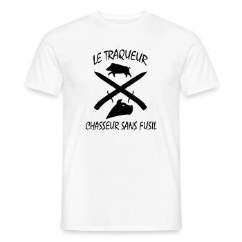 le traqueur chasseur sans fusil ! - T-shirt homme - blanc - Devant - AI Model Male 178 dark (178cm)