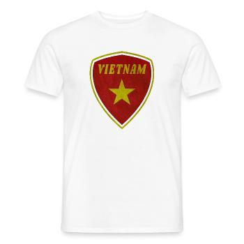Vietnam Wappen Vintage / Geschenk Hanoi Flagge - Männer T-Shirt - Weiß - Vorne - AI Model Male 178 dark (178cm)