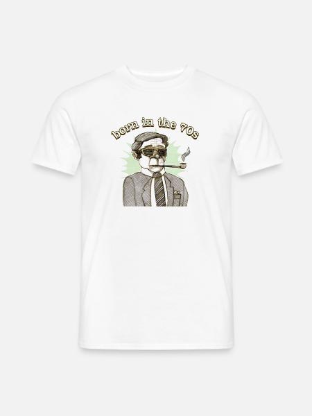 Born in the Seventies - Männer T-Shirt - Weiß