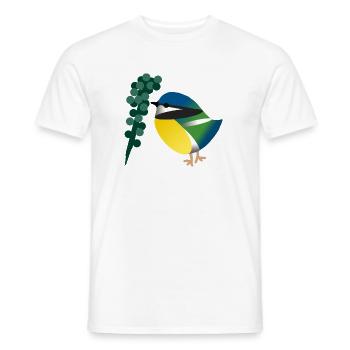 Petit Oiseau Coloré et Baies - T-shirt homme - blanc - Devant - AI Model Male 178 dark (178cm)