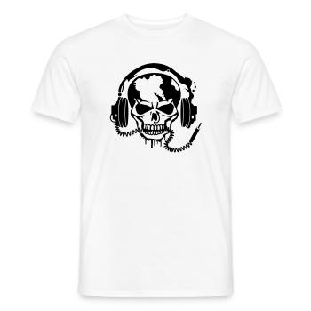 Skull with headphones - Men's T-Shirt - white - Front - AI Model Male 178 dark (178cm)
