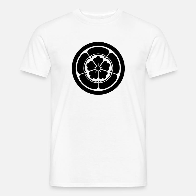 Oda Mon Japanese samurai schwartz - Männer T-Shirt - Weiß