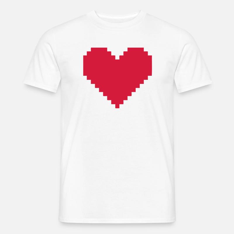 Herz aus Pixel - Männer T-Shirt - Weiß