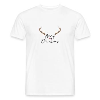 Merry Christmas rote Nase Rentier Geweih Deko - Männer T-Shirt - Weiß - Vorne - AI Model Male 178 dark (178cm)
