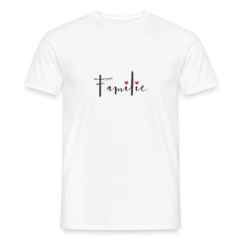 Family heart love decoration gift - Men's T-Shirt - white - Front - AI Model Male 178 dark (178cm)